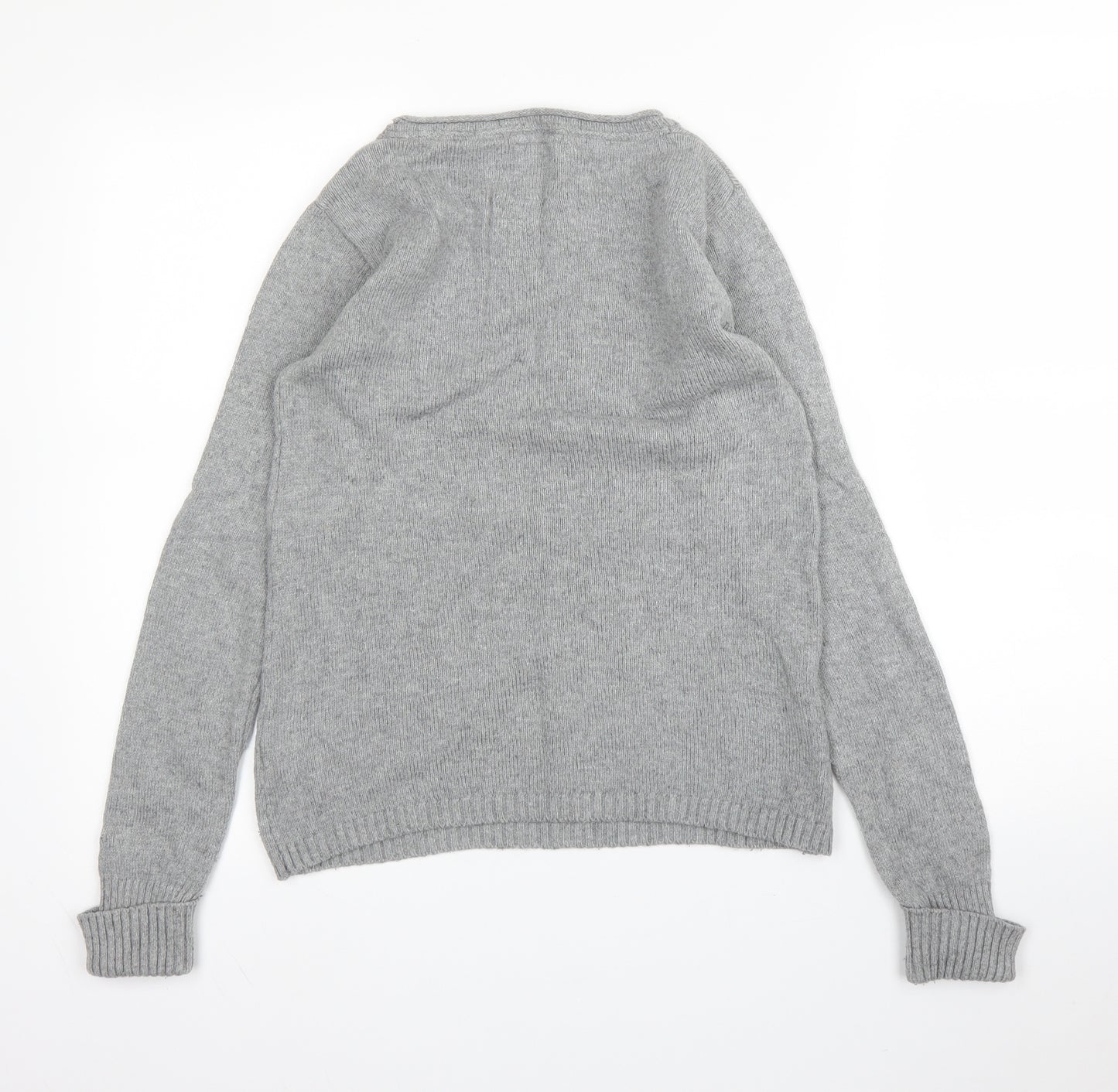 Debenhams Womens Grey Crew Neck  Cotton Pullover Jumper Size 10   - Birds