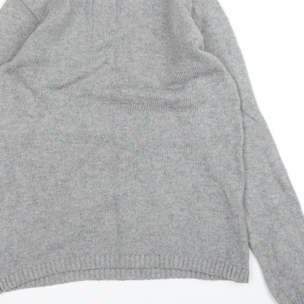 Debenhams Womens Grey Crew Neck  Cotton Pullover Jumper Size 10   - Birds