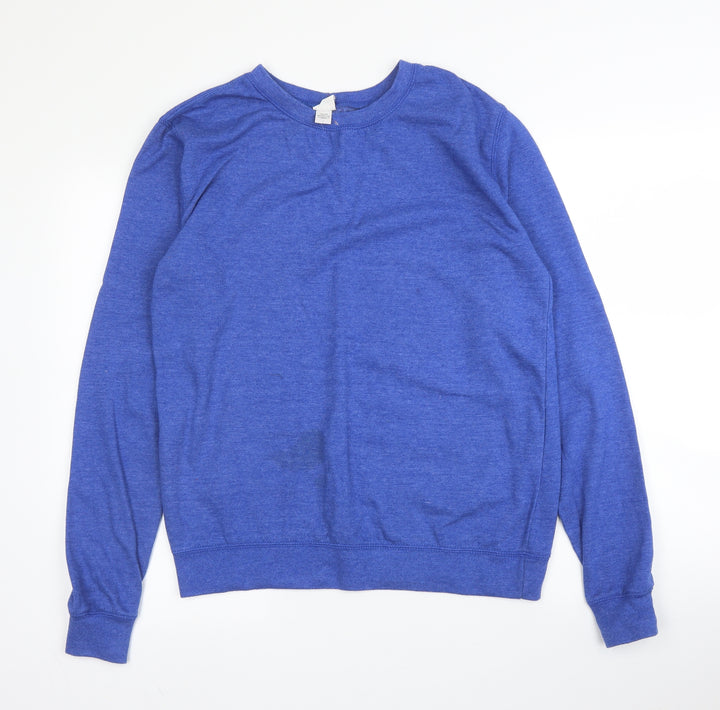 All We Do is Mens Blue Round Neck Cotton Pullover Jumper Size L