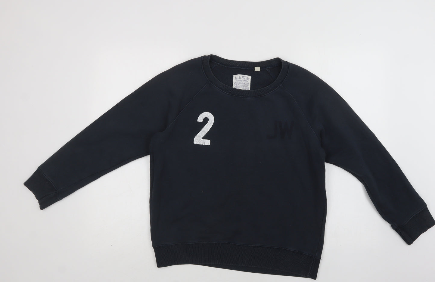 Jack Wills Womens Black  Cotton Pullover Sweatshirt Size 14