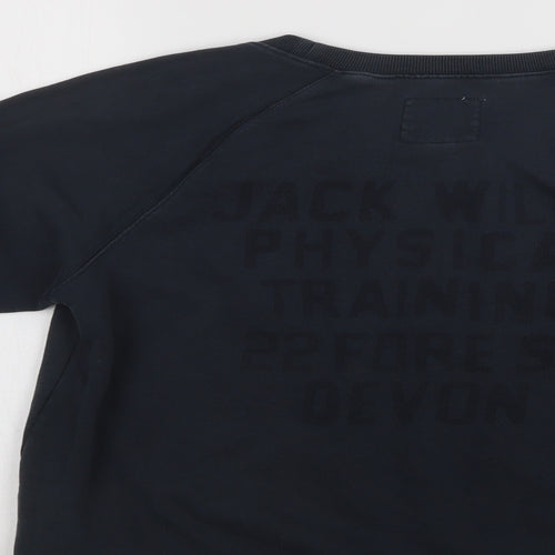 Jack Wills Womens Black  Cotton Pullover Sweatshirt Size 14