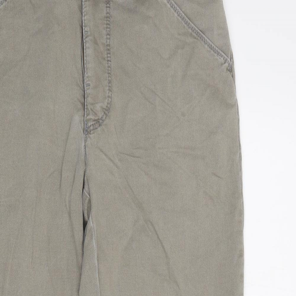 Meyer Mens Grey  Cotton Chino Trousers Size 34 L32 in Regular Button