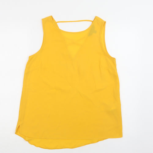 Dorothy Perkins Womens Yellow  Polyester Basic Blouse Size 10 Round Neck