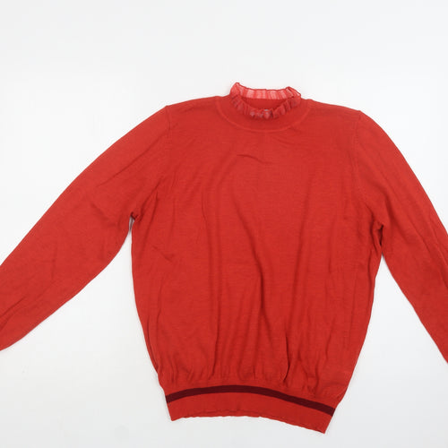 NEXT Womens Red Collared  Polyester Pullover Jumper Size M