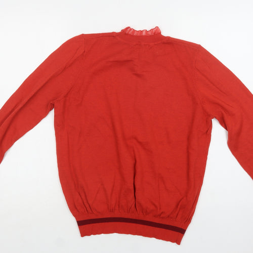 NEXT Womens Red Collared  Polyester Pullover Jumper Size M