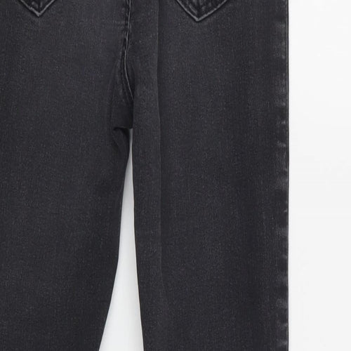 Topshop Womens Black  Cotton Skinny Jeans Size 28 L30 in Regular Button