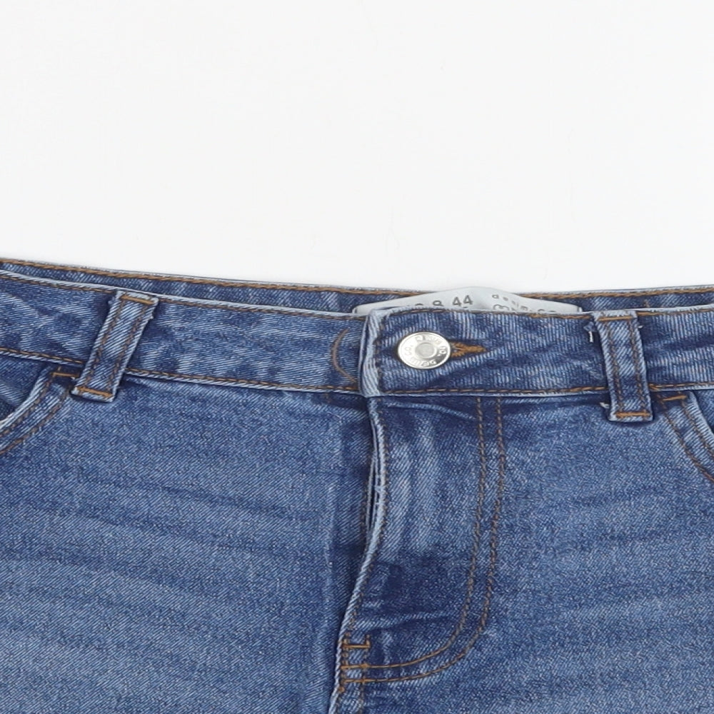 Primark Womens Blue  Cotton Cut-Off Shorts Size 12 L3 in Regular Button