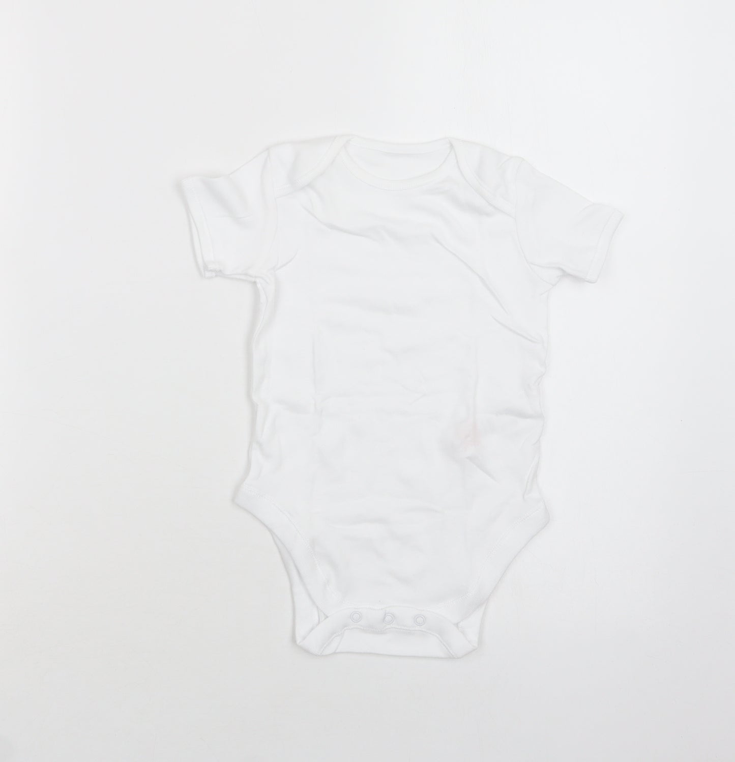 F&F Baby White  Cotton Romper One-Piece Size 12-18 Months  Snap