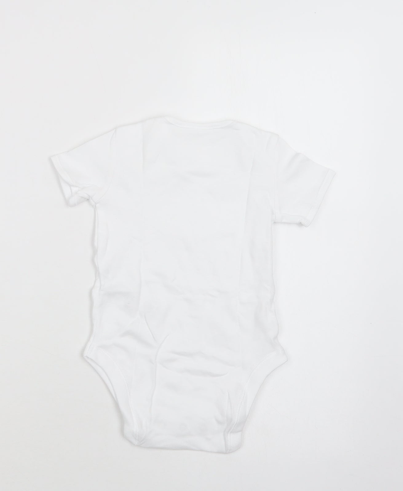 F&F Baby White  Cotton Romper One-Piece Size 12-18 Months  Snap