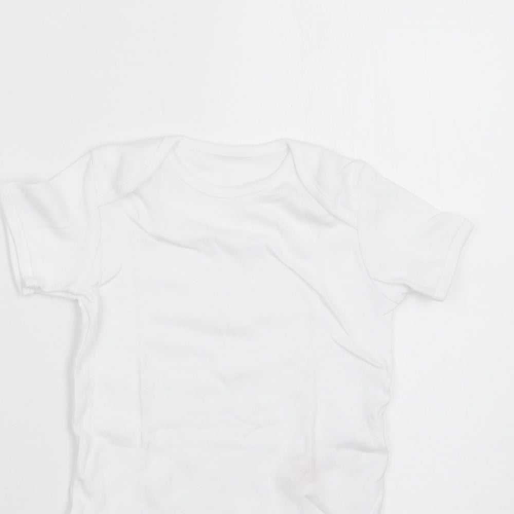 F&F Baby White  Cotton Romper One-Piece Size 12-18 Months  Snap