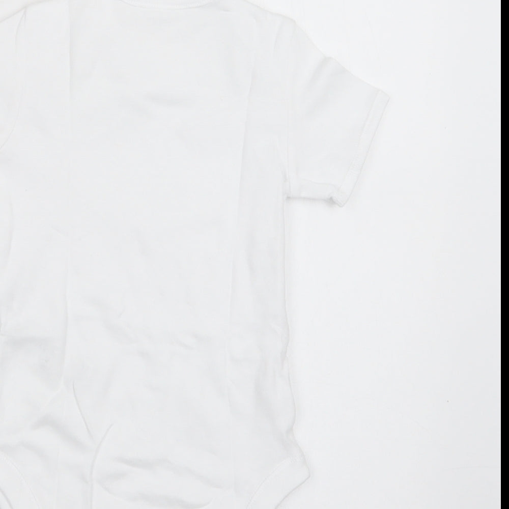 F&F Baby White  Cotton Romper One-Piece Size 12-18 Months  Snap