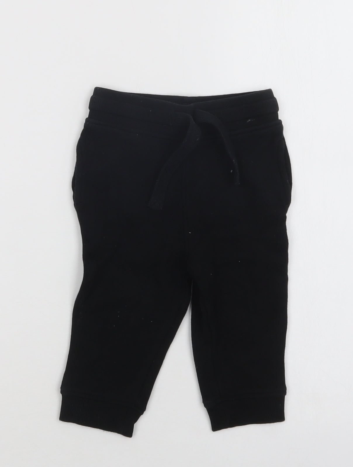NEXT Baby Black  Cotton Jogger Trousers Size 9-12 Months  Drawstring
