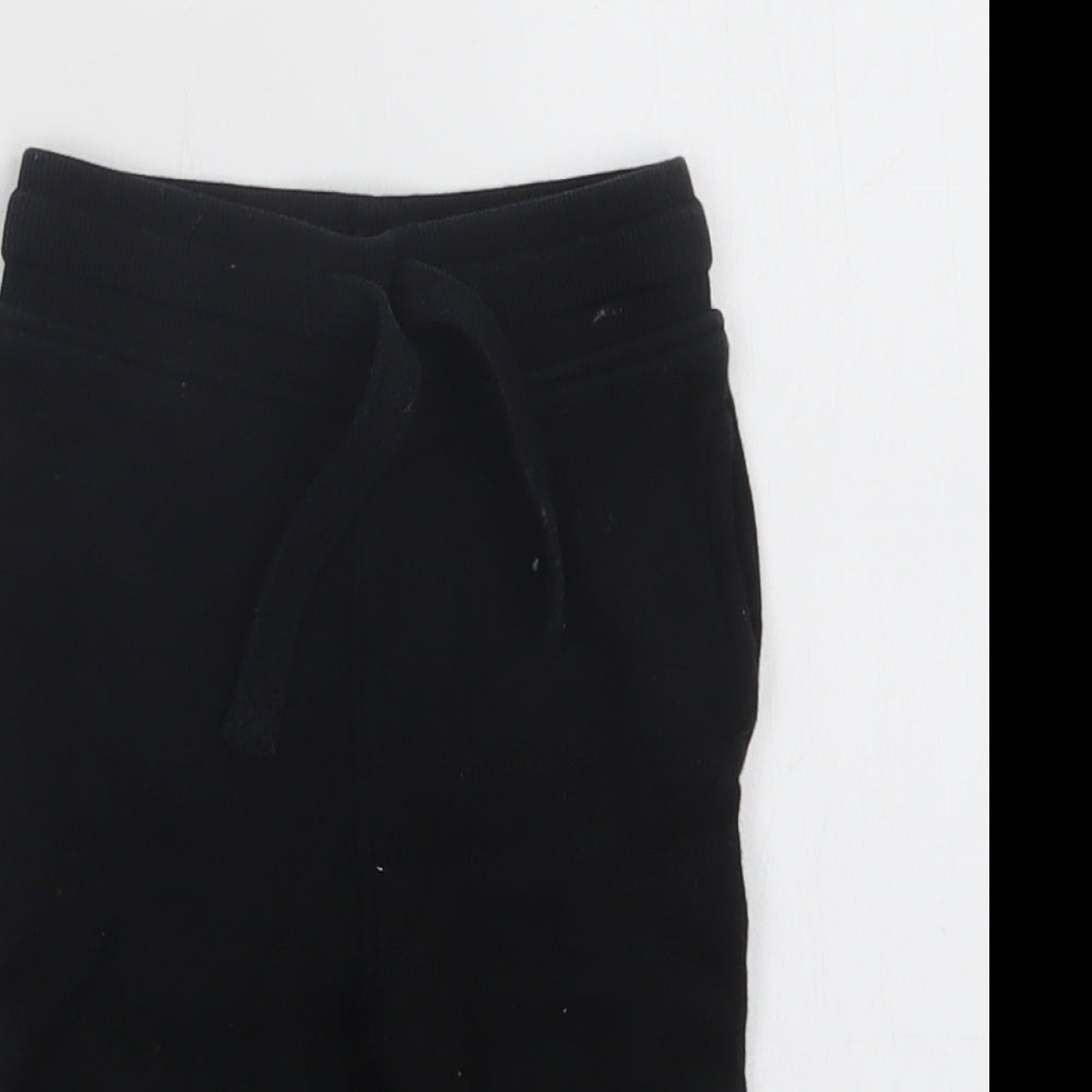 NEXT Baby Black  Cotton Jogger Trousers Size 9-12 Months  Drawstring