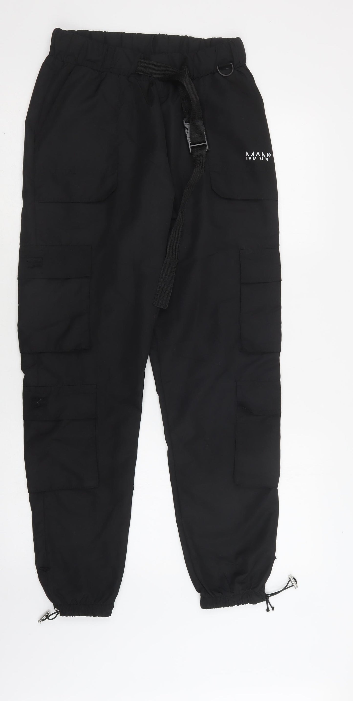 Boohoo Mens Multicoloured  Polyester Cargo Trousers Size S L30 in Regular Drawstring