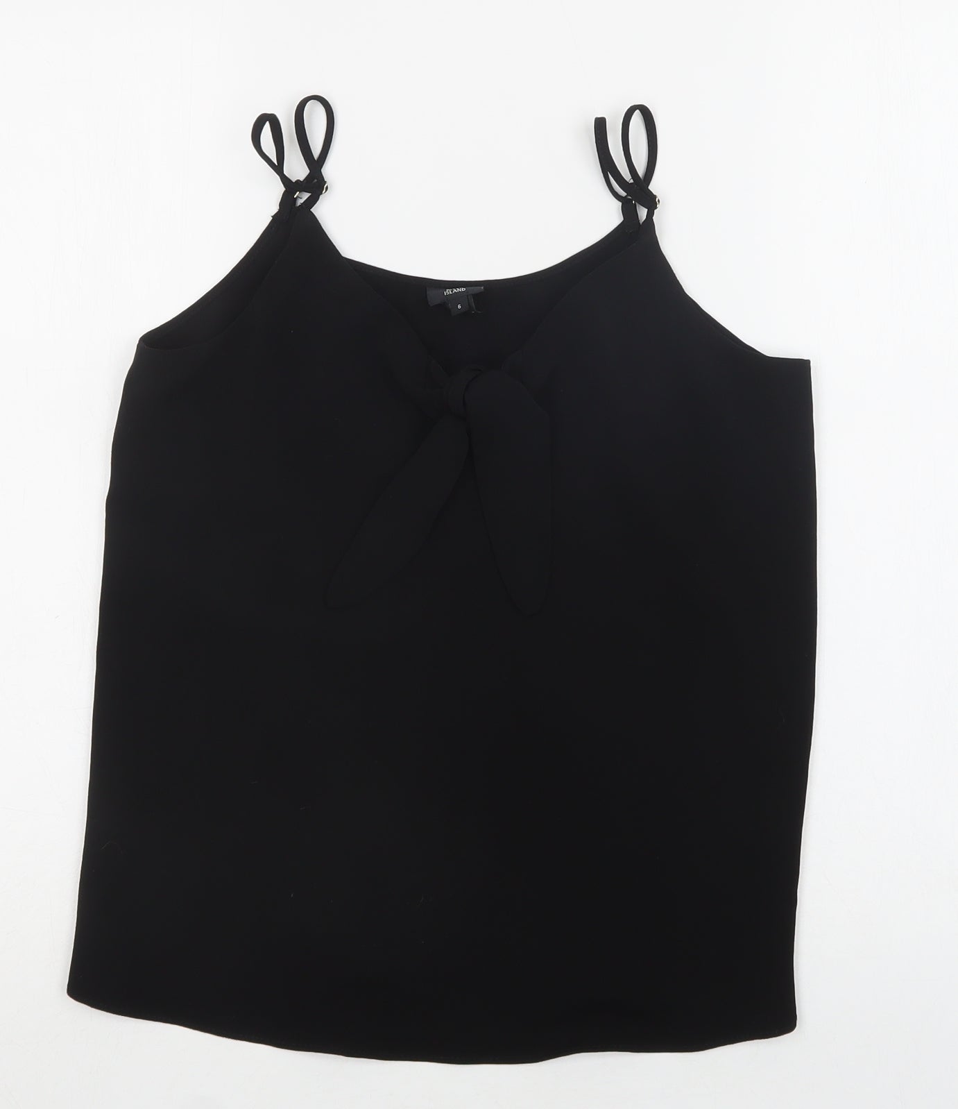 River Island Womens Black  Polyester Camisole Blouse Size 6 V-Neck