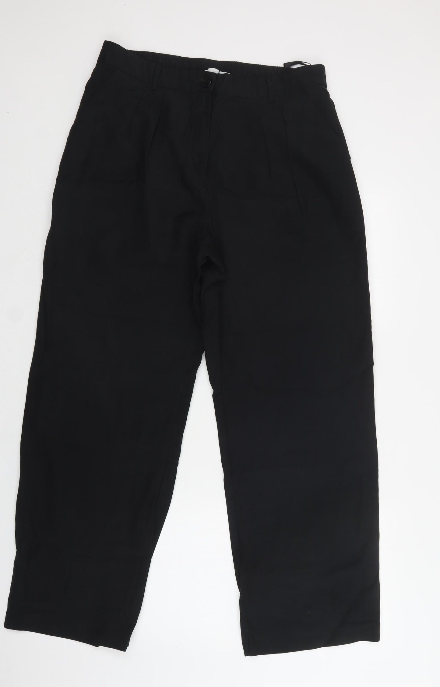 Primark Womens Black  Polyester Trousers  Size 16 L31 in Regular Button