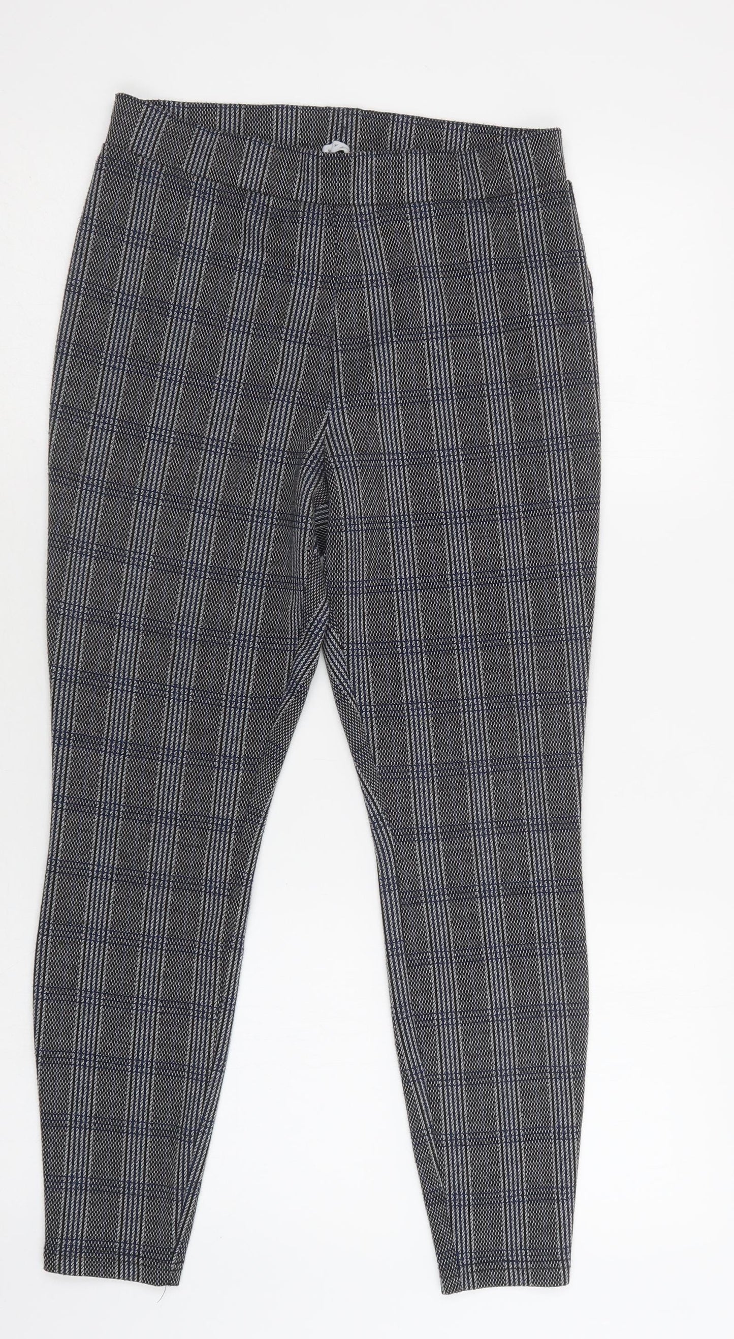 Papaya Womens Green Check  Jegging Trousers Size 12 L27 in Regular