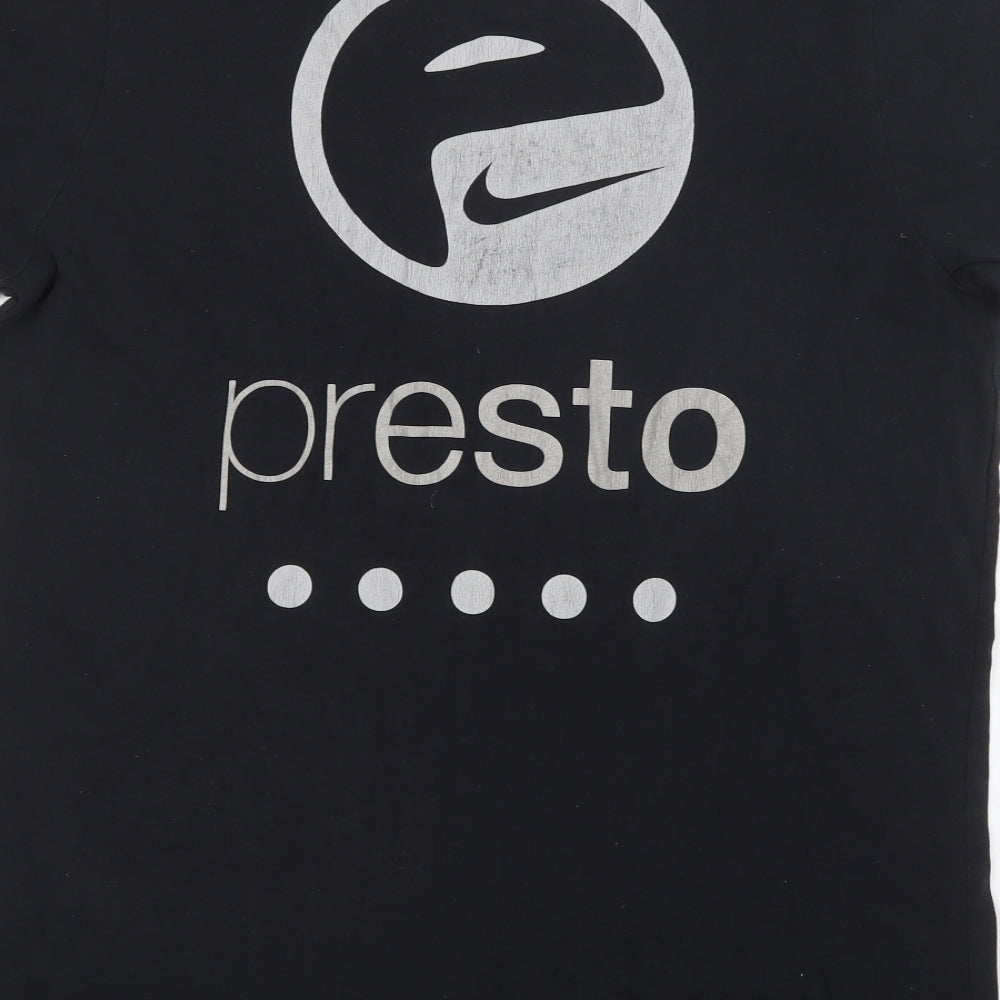 Nike Mens Black  Cotton  T-Shirt Size M Crew Neck