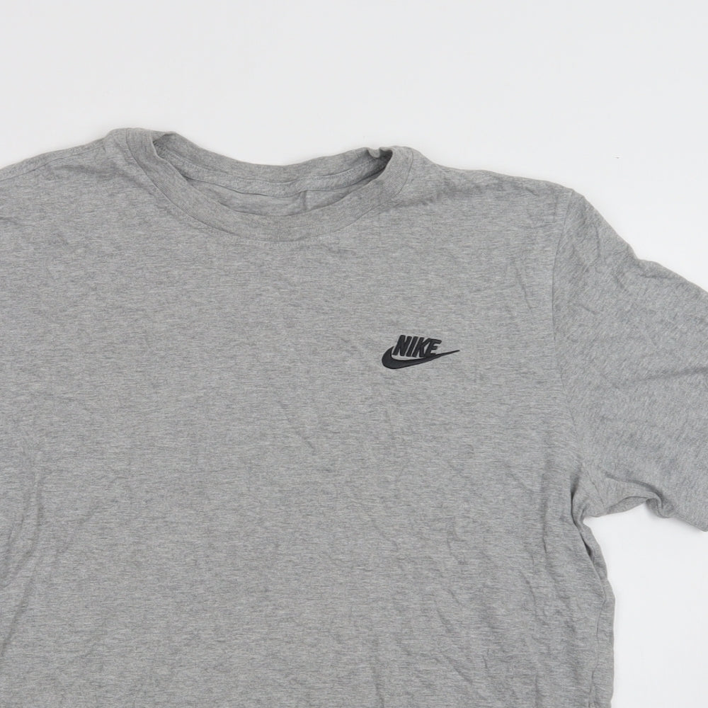 Nike Mens Grey  Cotton  T-Shirt Size M Crew Neck