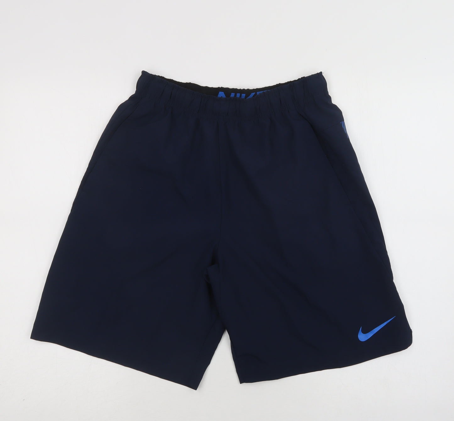 Nike Mens Blue  Polyester Sweat Shorts Size M L7 in Regular Drawstring