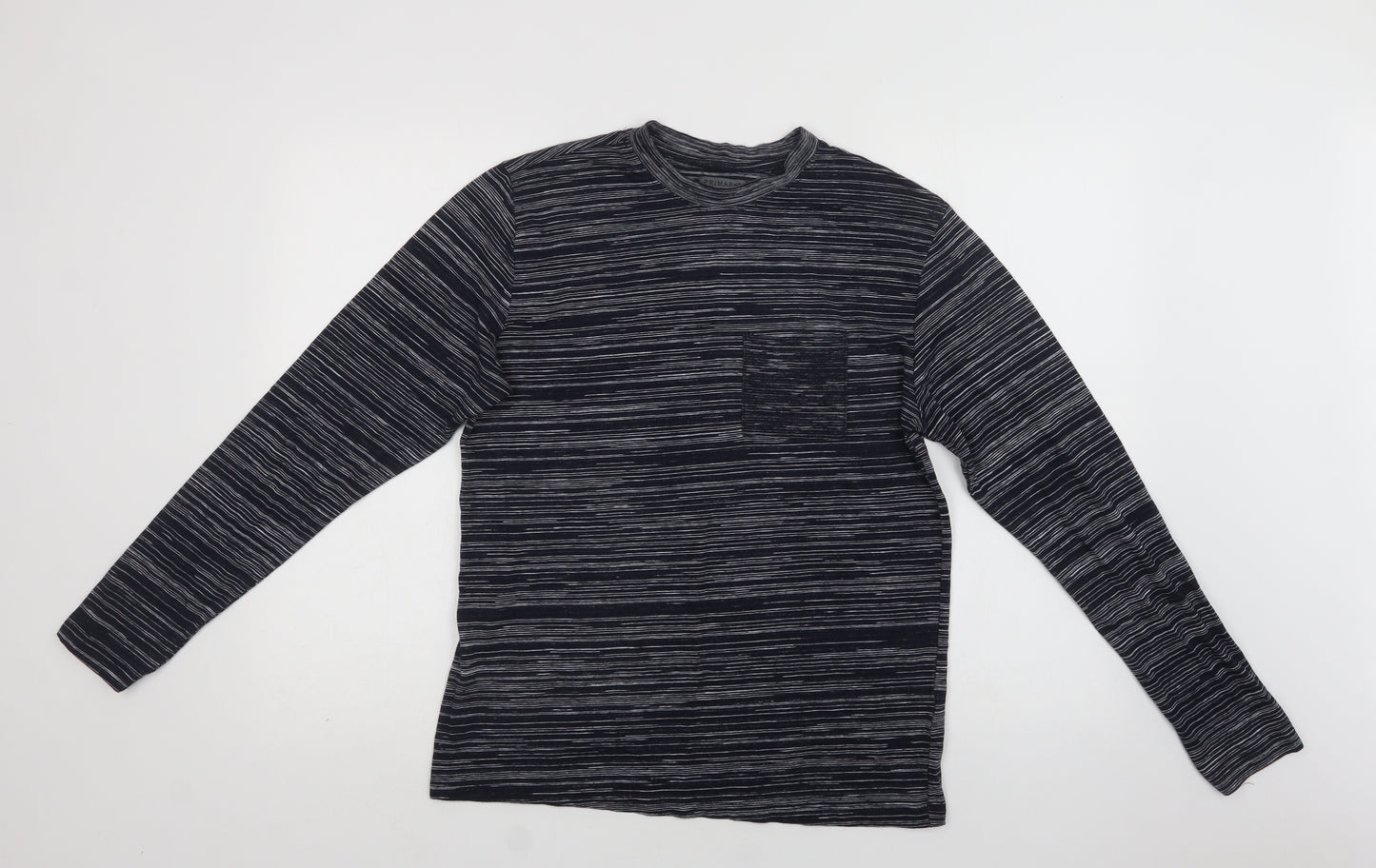 Primark Mens Blue Striped Cotton  Pyjama Top Size S
