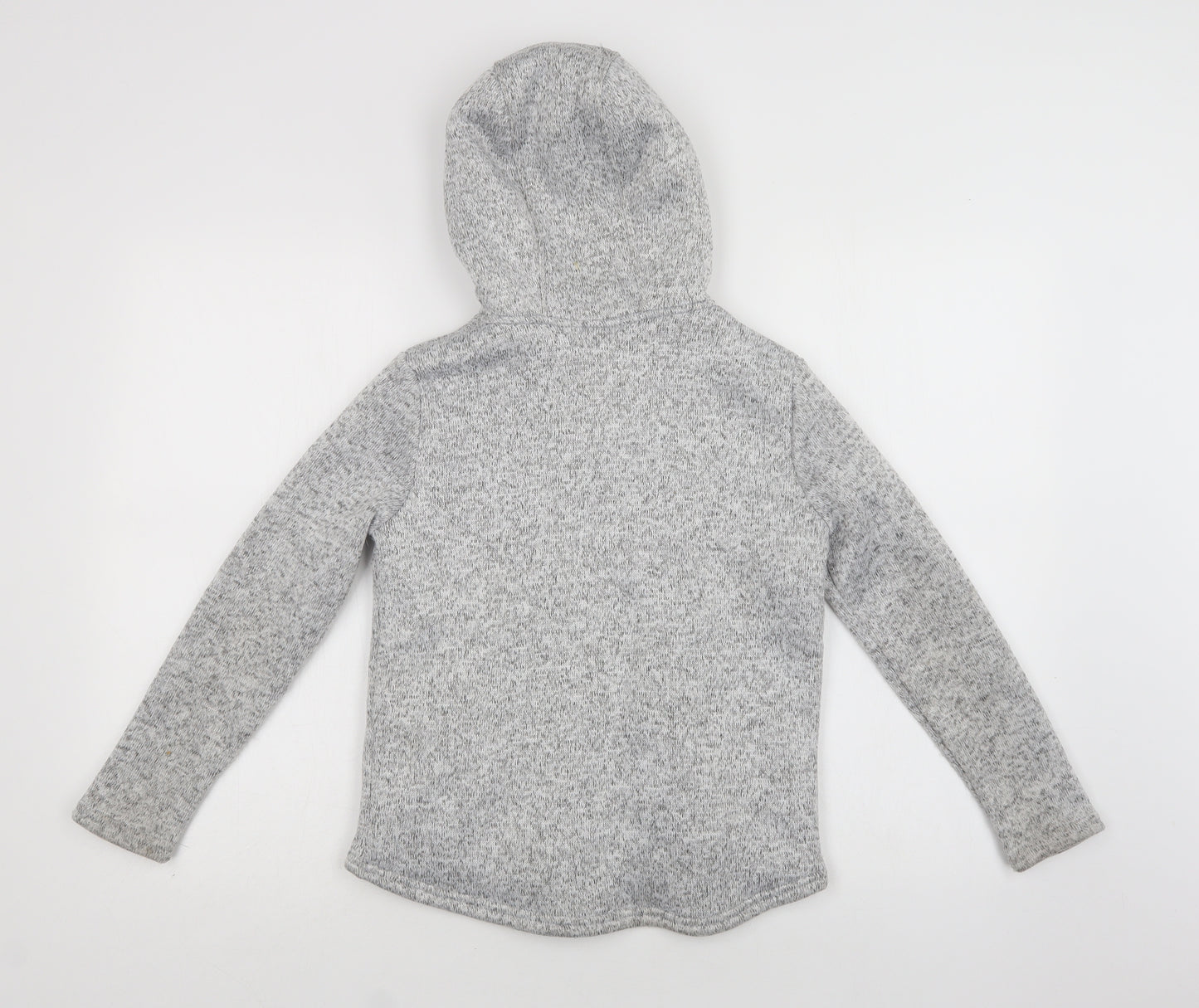 Preworn Girls Grey  Polyester Full Zip Hoodie Size 9-10 Years  Zip - Fluffy Lining