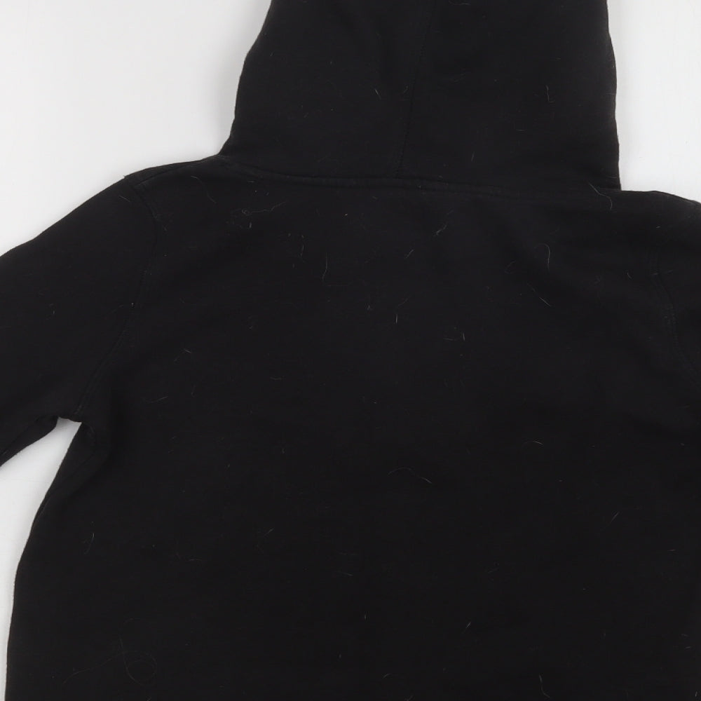 H&M Girls Black  Cotton Pullover Hoodie Size 11-12 Years   - Star