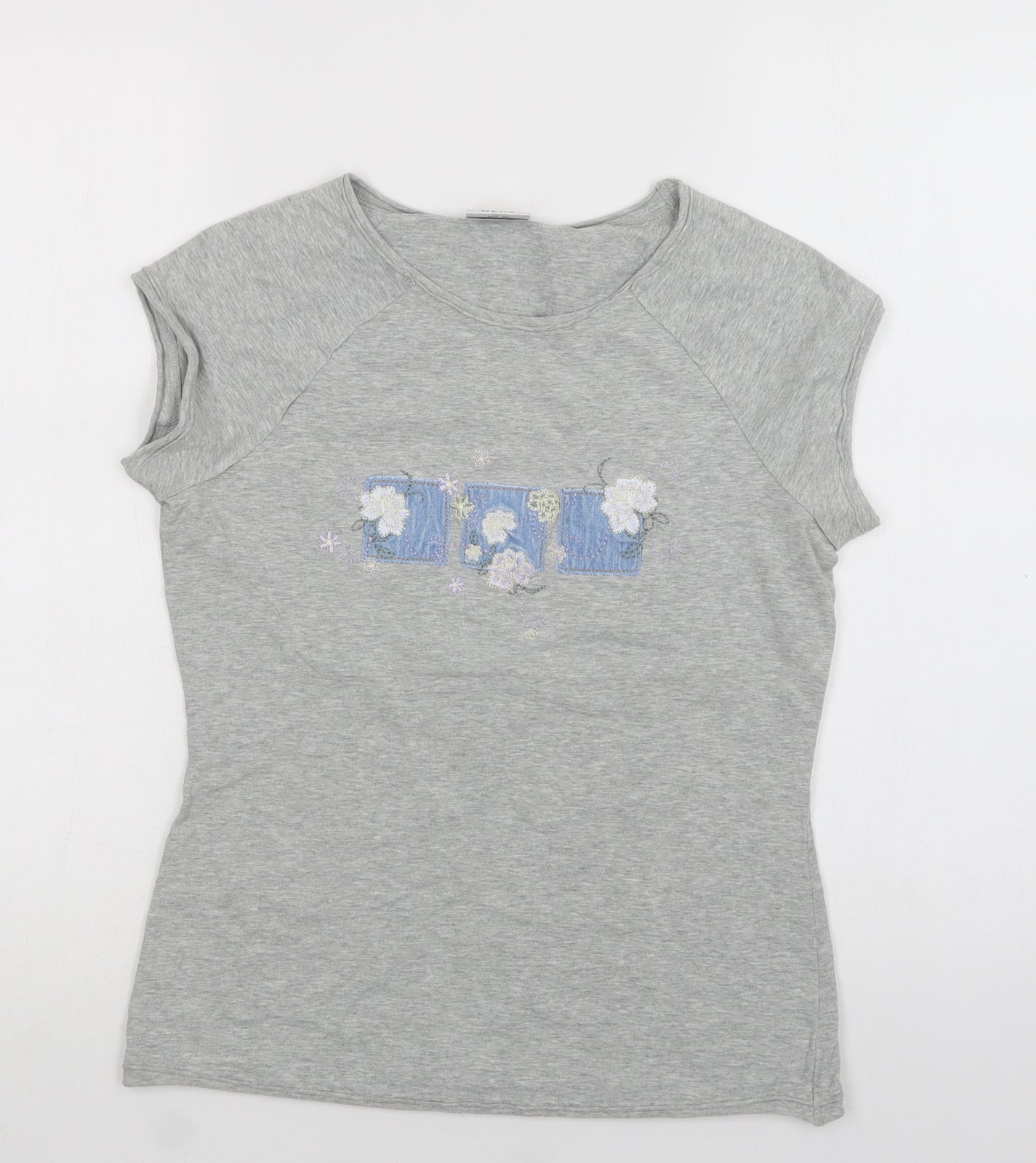NEXT Womens Grey   Basic T-Shirt Size 12 Crew Neck