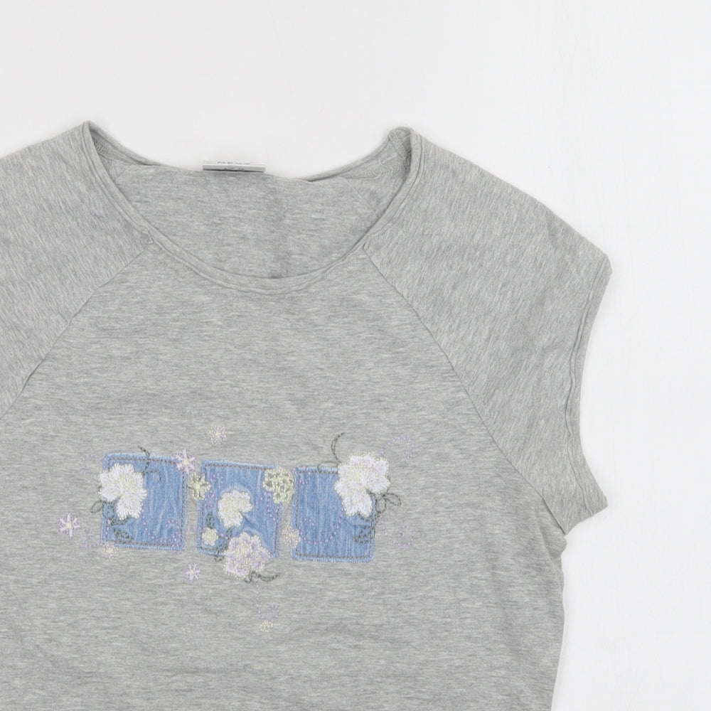 NEXT Womens Grey   Basic T-Shirt Size 12 Crew Neck