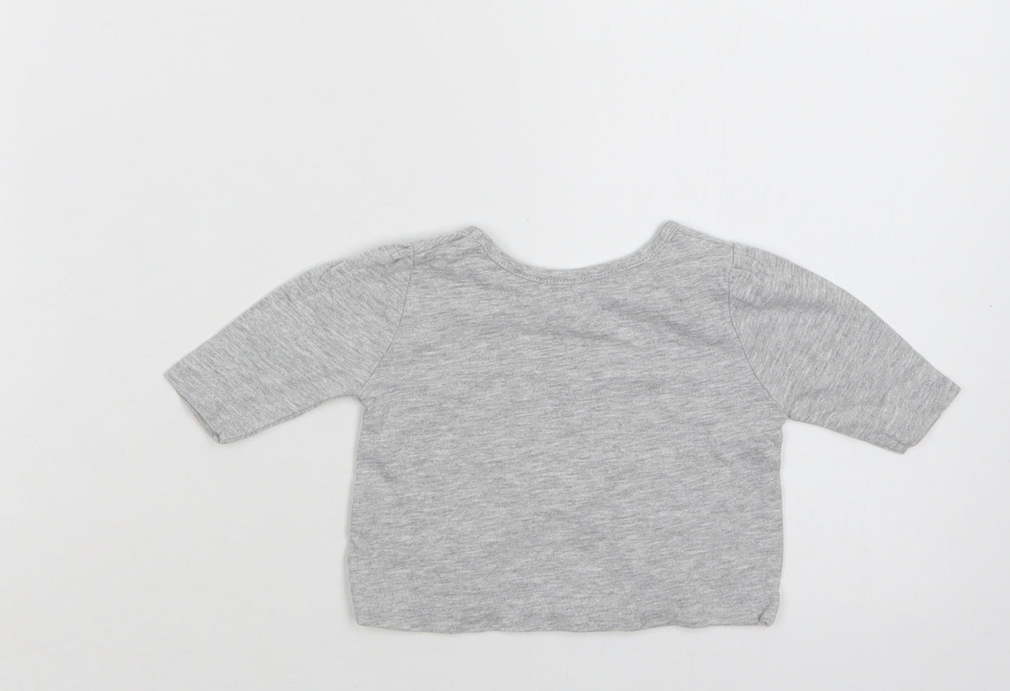 Primark Baby Grey  Cotton Basic T-Shirt Size 0-3 Months Crew Neck