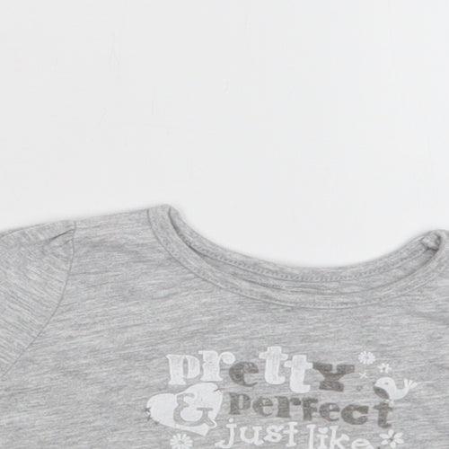 Primark Baby Grey  Cotton Basic T-Shirt Size 0-3 Months Crew Neck