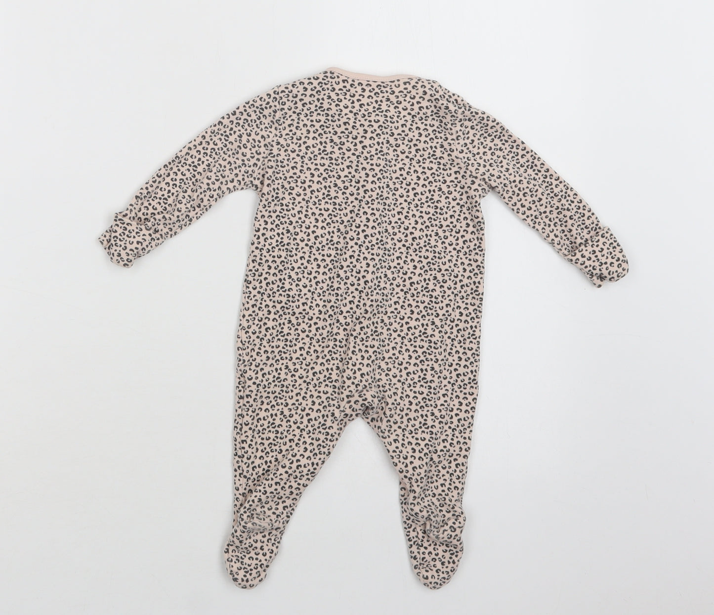 TU Baby Pink Animal Print Cotton Babygrow One-Piece Size 0-3 Months  Snap