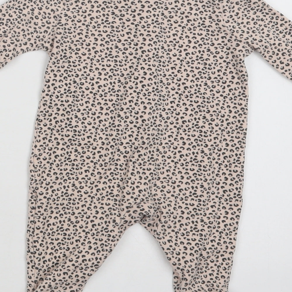 TU Baby Pink Animal Print Cotton Babygrow One-Piece Size 0-3 Months  Snap
