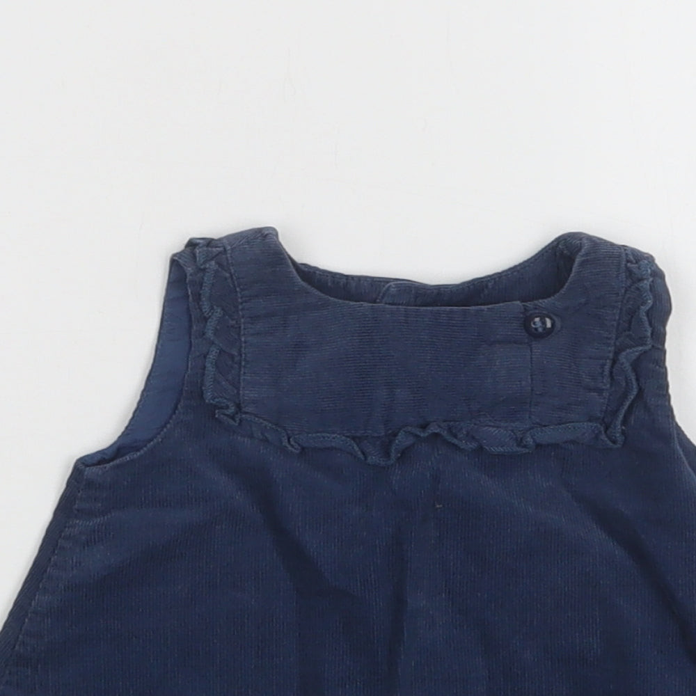 Zara Baby Blue  Camel A-Line  Size 0-3 Months  Round Neck Button