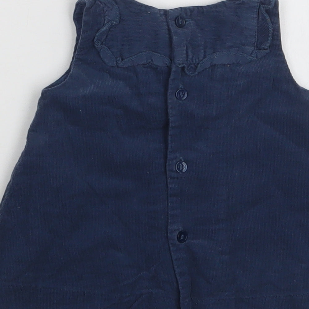 Zara Baby Blue  Camel A-Line  Size 0-3 Months  Round Neck Button