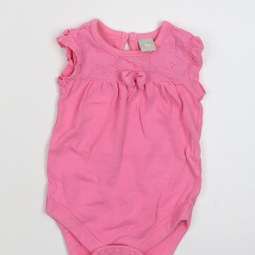 TU Baby Pink  Cotton Romper One-Piece Size 0-3 Months  Snap