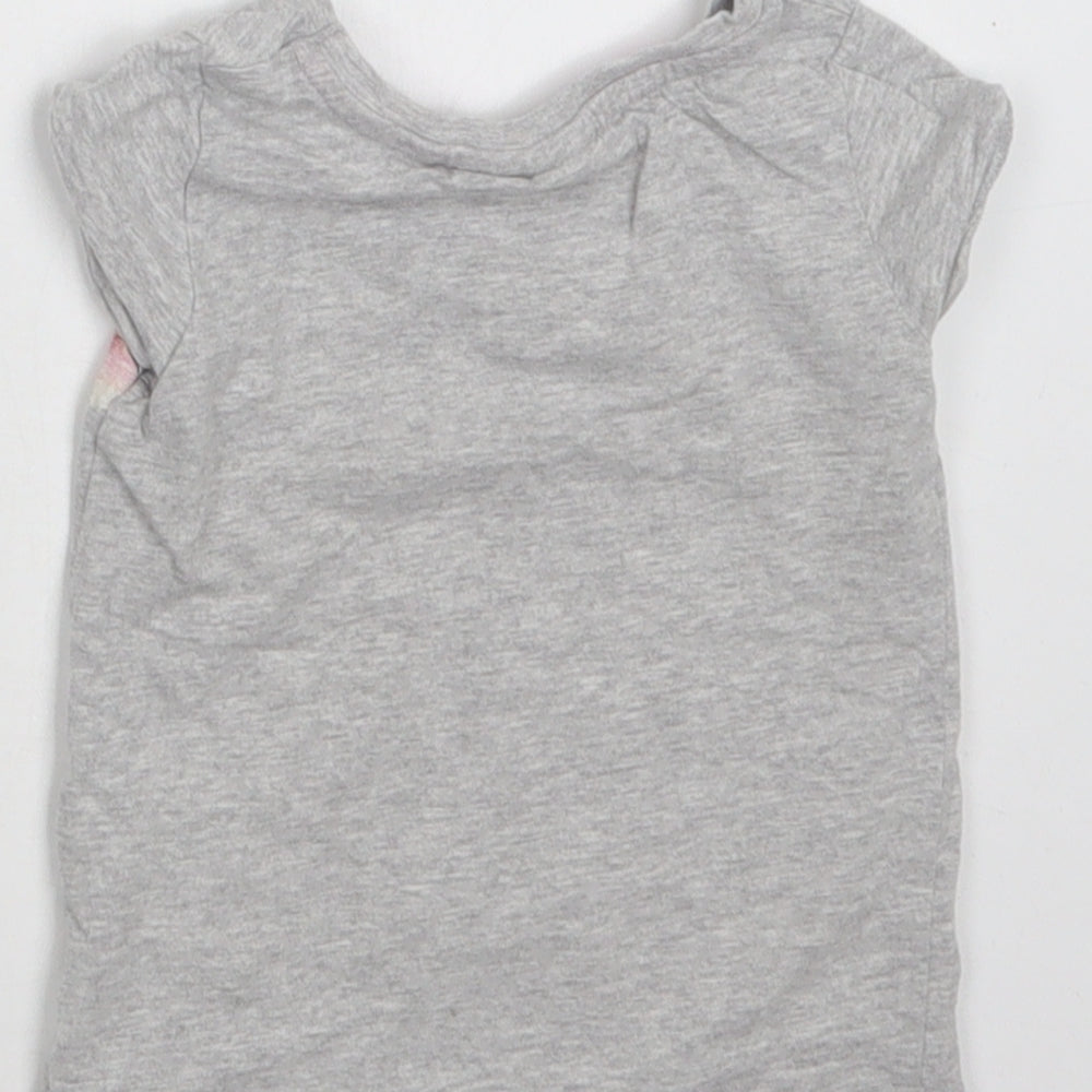 NEXT Baby Grey  Cotton Basic T-Shirt Size 3-6 Months Crew Neck  - Bunny