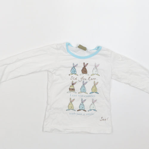 Little Rufus Baby White  Cotton Basic Polo Size 6-9 Months Crew Neck  - Bunnies
