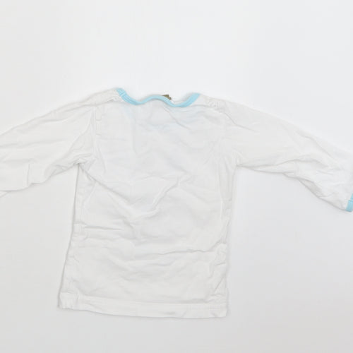 Little Rufus Baby White  Cotton Basic Polo Size 6-9 Months Crew Neck  - Bunnies