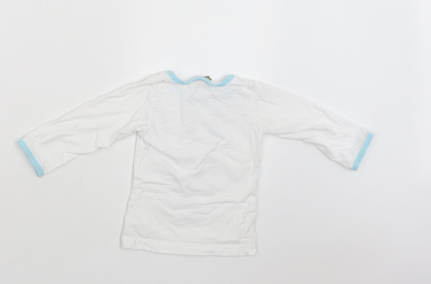 Little Rufus Baby White  Cotton Basic Polo Size 6-9 Months Crew Neck  - Bunnies