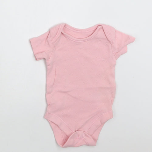 George Baby Pink  Cotton Romper One-Piece Size 0-3 Months  Snap