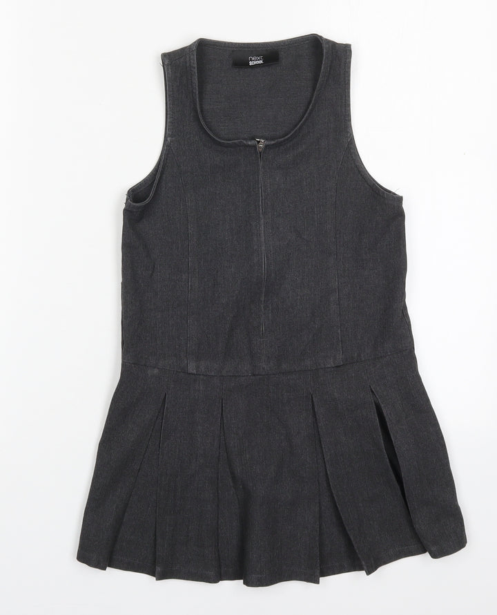 NEXT Girls Grey  Polyester A-Line  Size 5 Years  Round Neck Zip