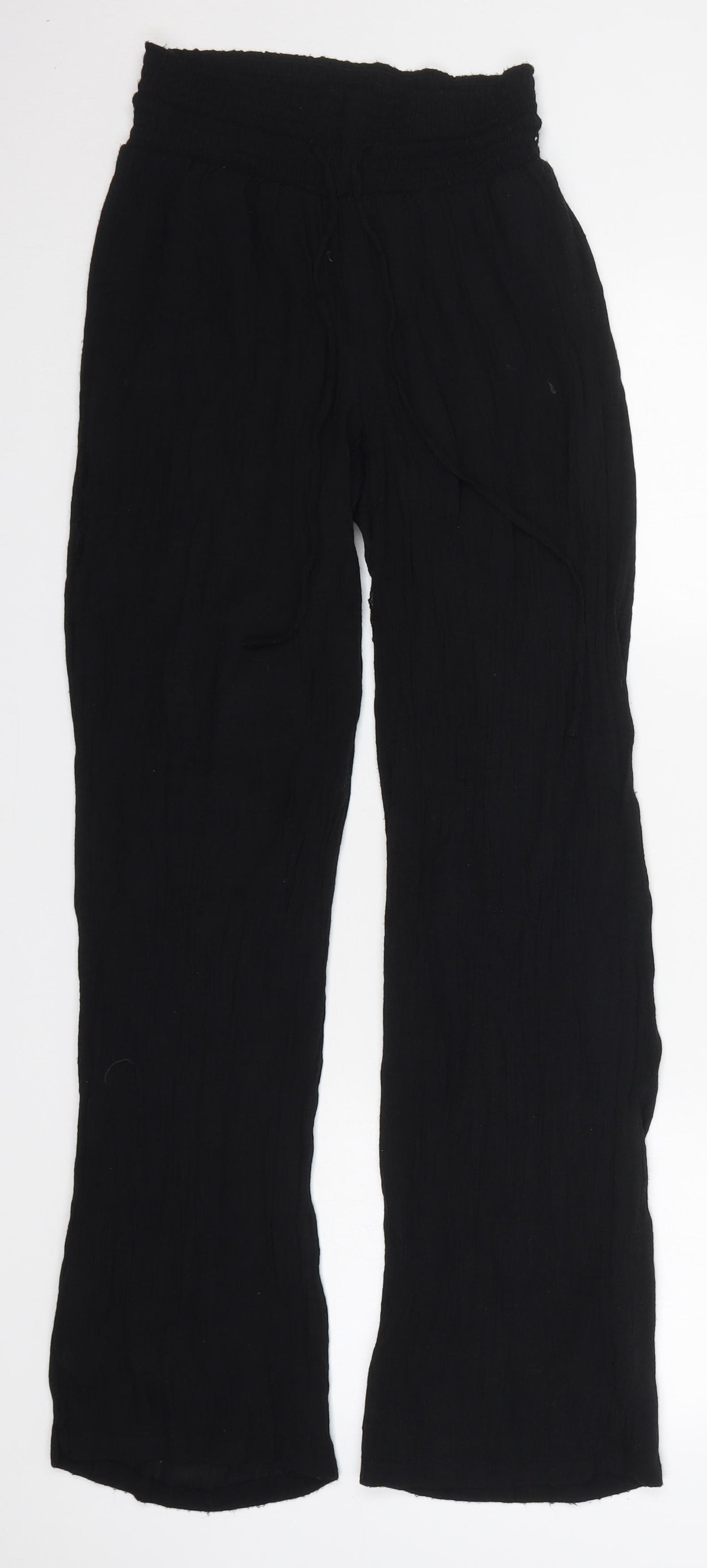 Amiani Womens Black  Polyester Trousers  Size 25 in L29 in Regular Drawstring