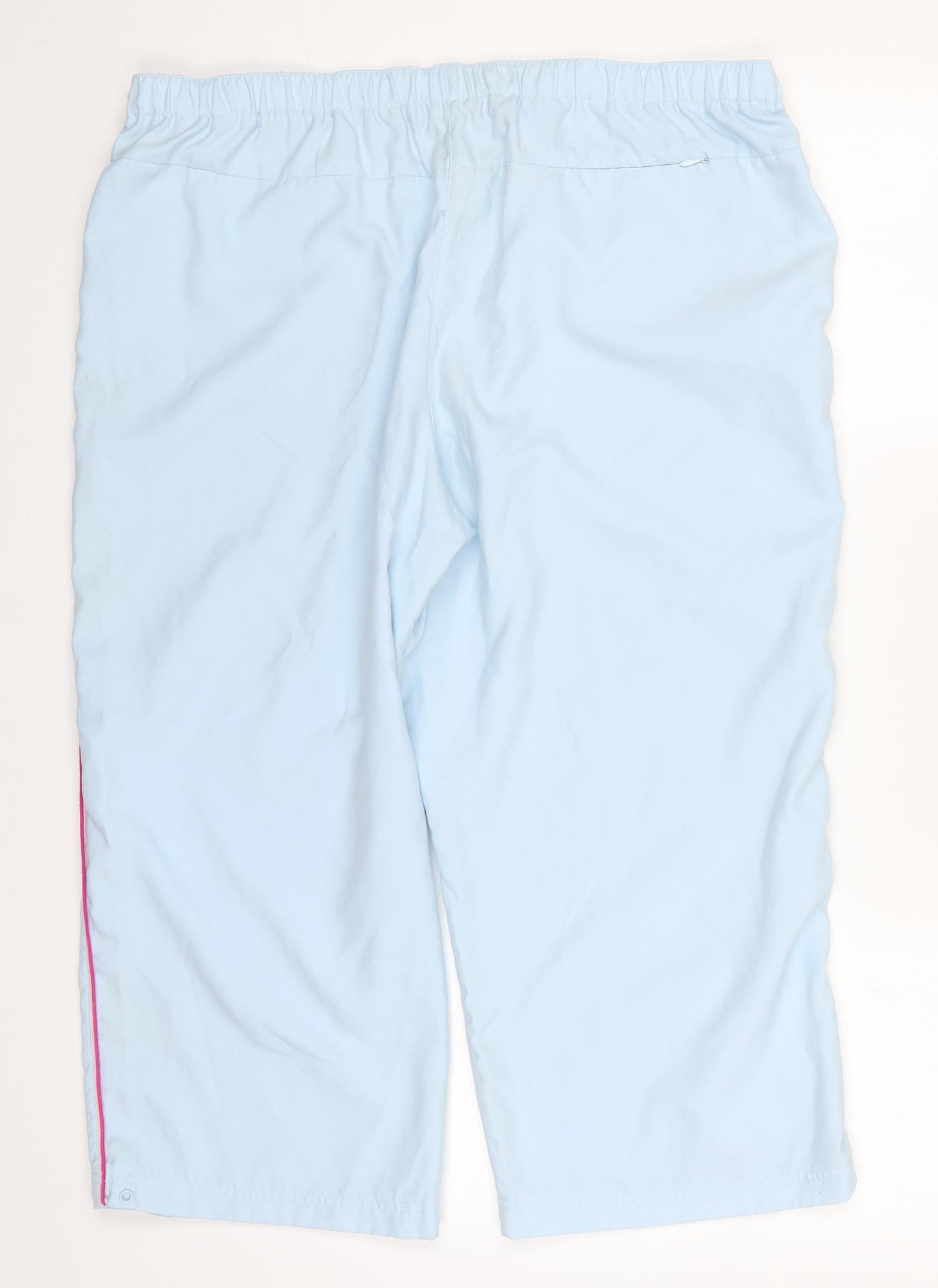 US Athletic Womens Blue  Polyester Cropped Trousers Size 18 L21 in Regular Button