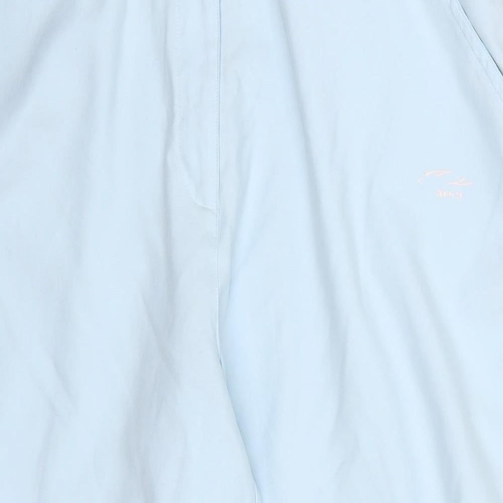 US Athletic Womens Blue  Polyester Cropped Trousers Size 18 L21 in Regular Button