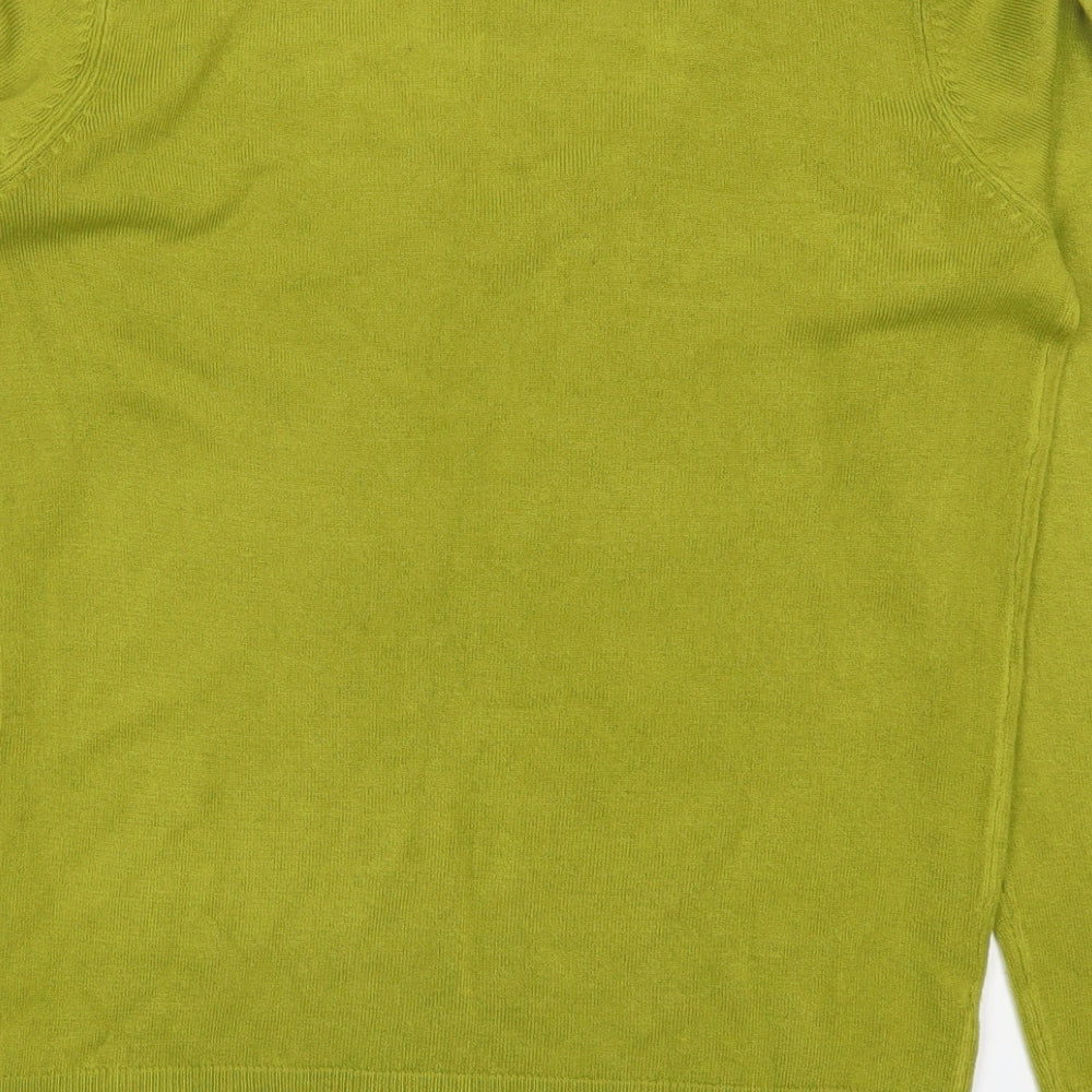 NEXT Womens Green V-Neck  Acrylic Pullover Jumper Size 8