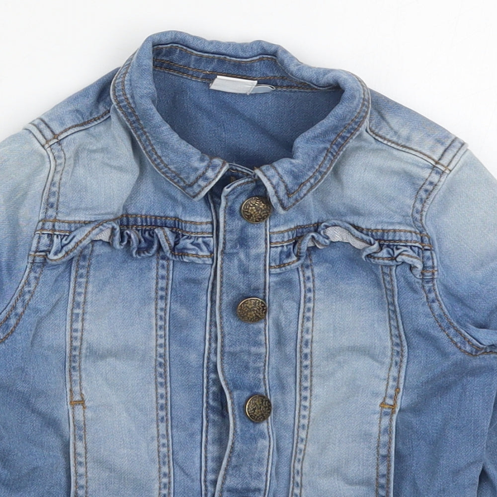 Mini Club Girls Blue   Jacket  Size 4-5 Years  Button
