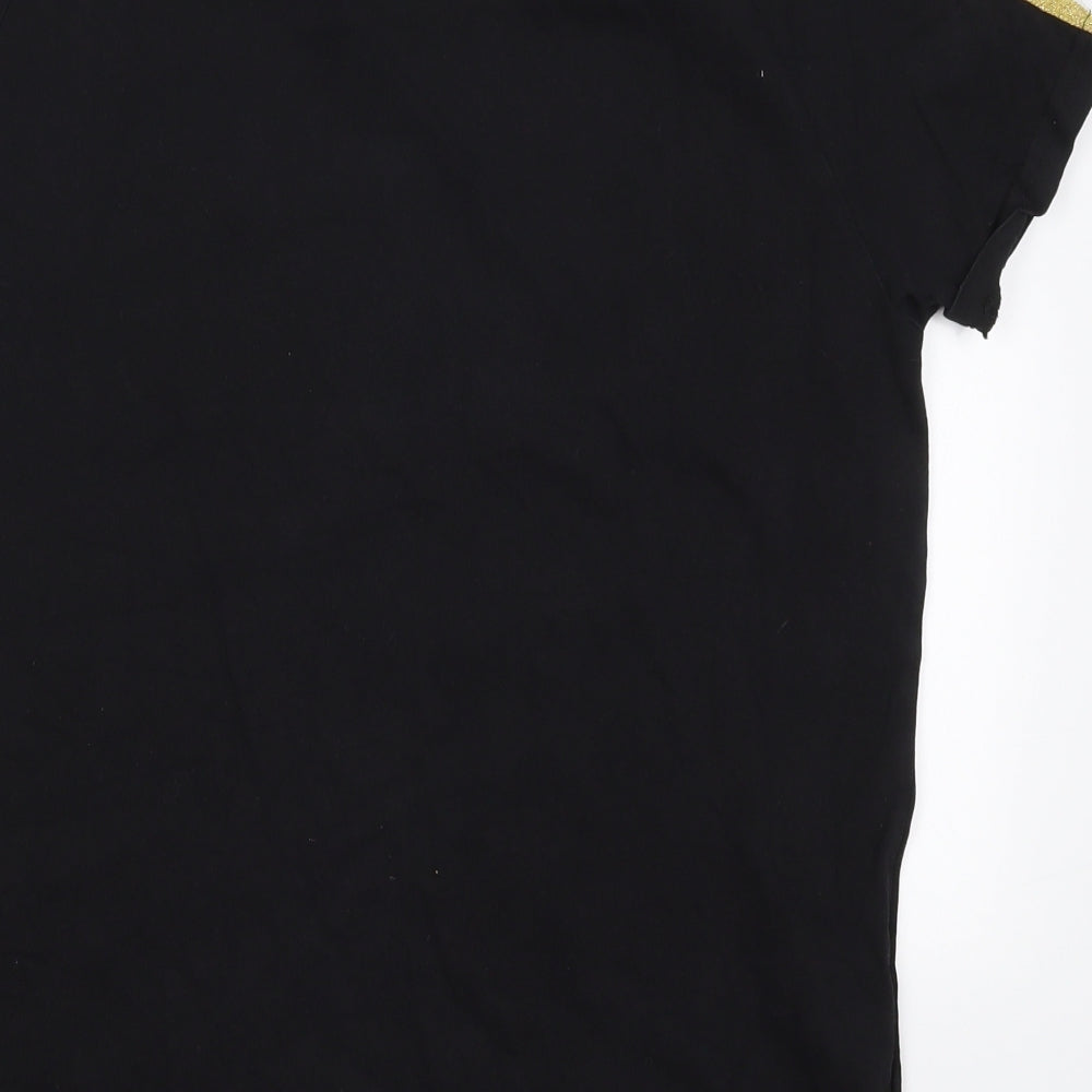 Boohoo MAN Mens Black  Cotton  T-Shirt Size M Crew Neck
