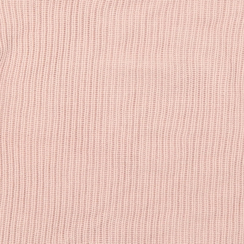 Topshop Womens Pink Round Neck  Acrylic Pullover Jumper Size 4