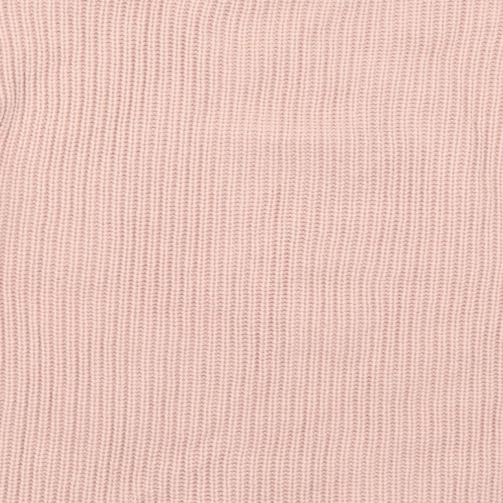 Topshop Womens Pink Round Neck  Acrylic Pullover Jumper Size 4